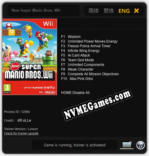 New Super Mario Bros. Wii: Cheats, Trainer +10 [dR.oLLe]