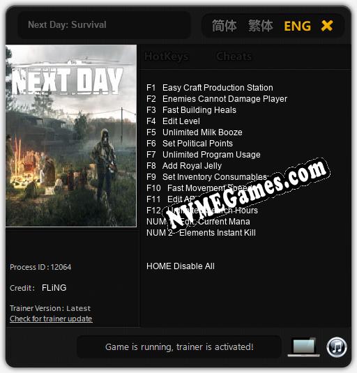 Next Day: Survival: Trainer +14 [v1.4]