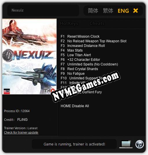 Nexuiz: Trainer +13 [v1.3]