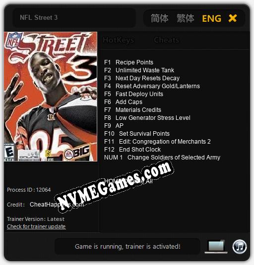 NFL Street 3: Treinador (V1.0.6)