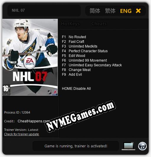 NHL 07: Trainer +9 [v1.4]