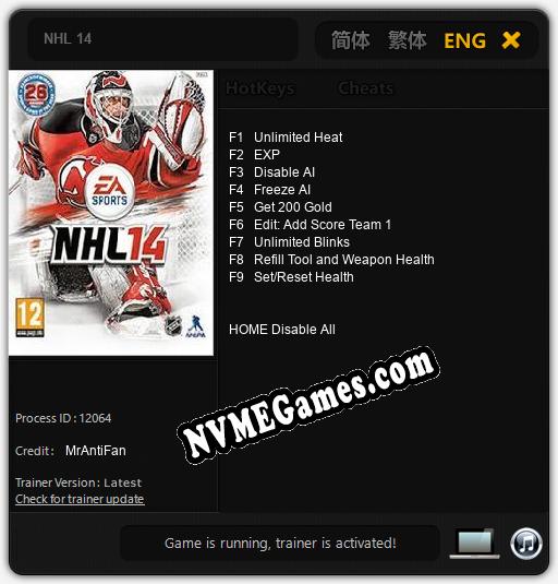 NHL 14: Trainer +9 [v1.2]