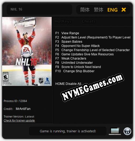 NHL 16: Treinador (V1.0.44)