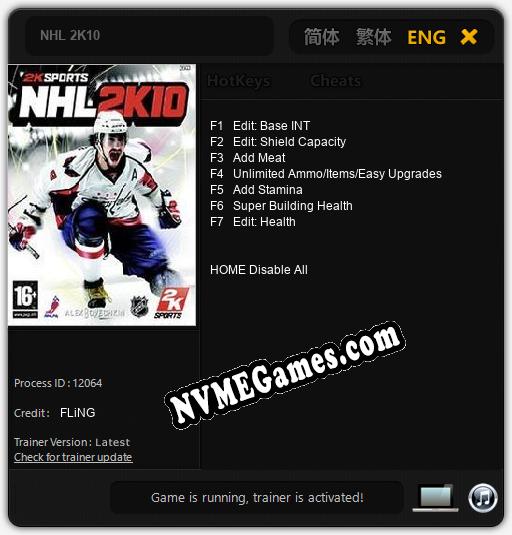 NHL 2K10: Trainer +7 [v1.9]