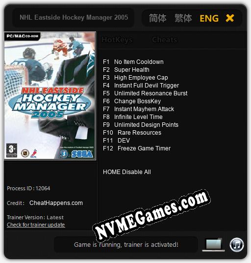 NHL Eastside Hockey Manager 2005: Treinador (V1.0.41)