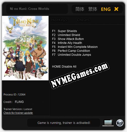 Treinador liberado para Ni no Kuni: Cross Worlds [v1.0.3]