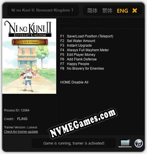 Ni no Kuni II: Revenant Kingdom The Tale of a Timeless Tome: Trainer +8 [v1.1]