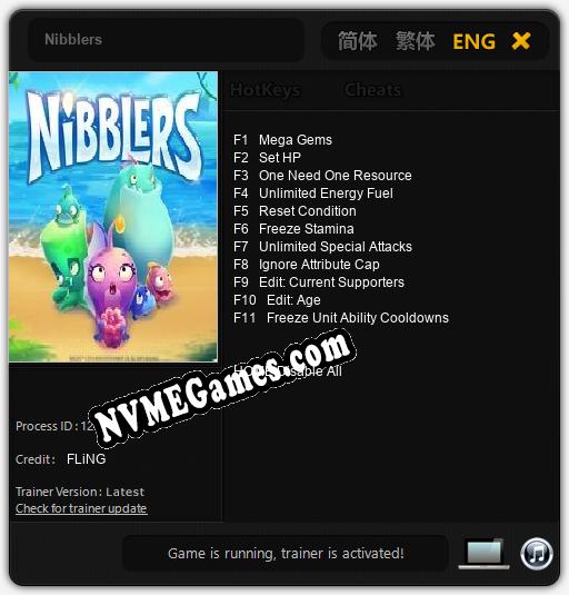 Treinador liberado para Nibblers [v1.0.7]