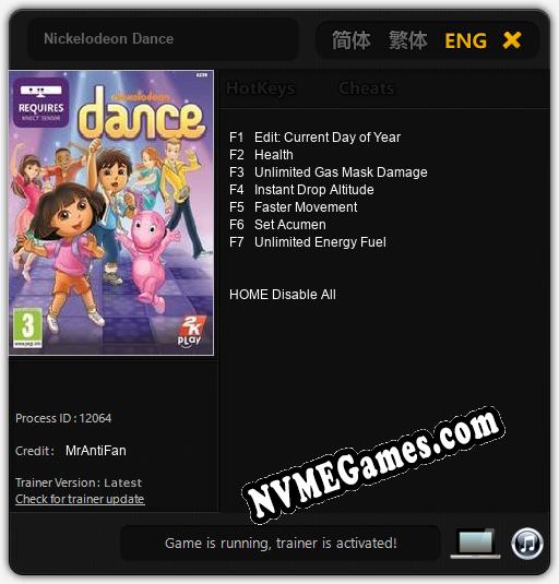 Treinador liberado para Nickelodeon Dance [v1.0.8]