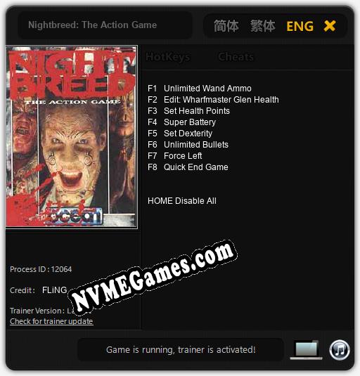 Nightbreed: The Action Game: Treinador (V1.0.2)