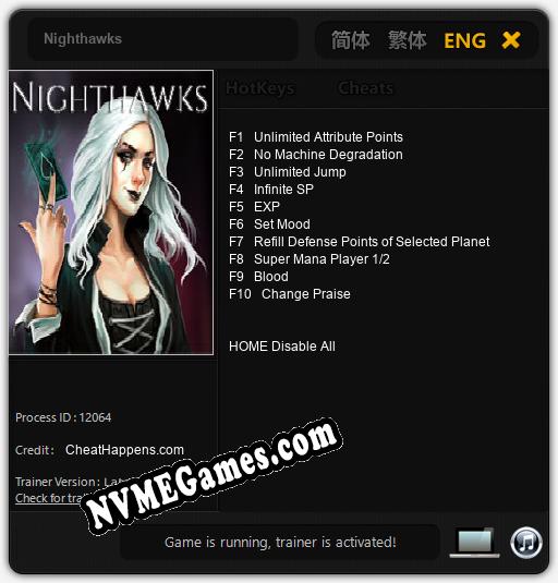 Nighthawks: Trainer +10 [v1.8]