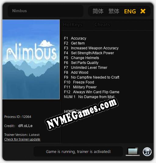 Nimbus: Cheats, Trainer +13 [dR.oLLe]