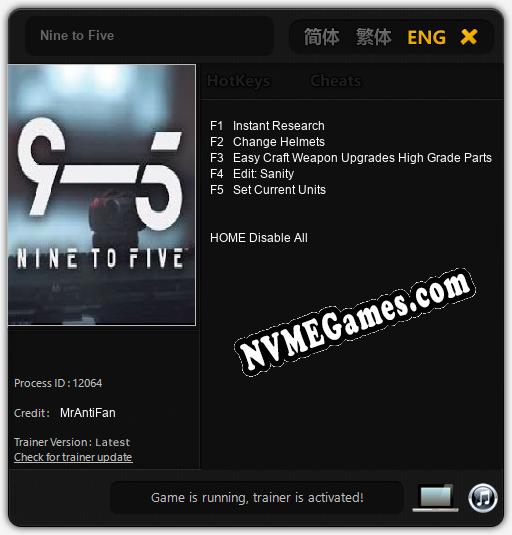 Nine to Five: Cheats, Trainer +5 [MrAntiFan]