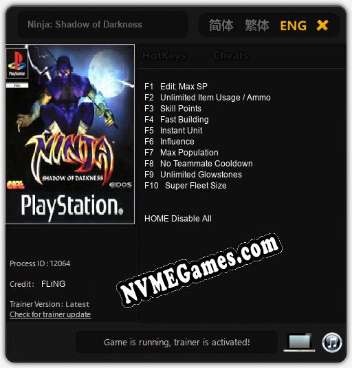 Ninja: Shadow of Darkness: Cheats, Trainer +10 [FLiNG]