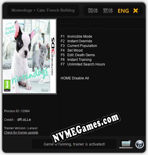 Nintendogs + Cats: French Bulldog & New Friends: Trainer +7 [v1.2]