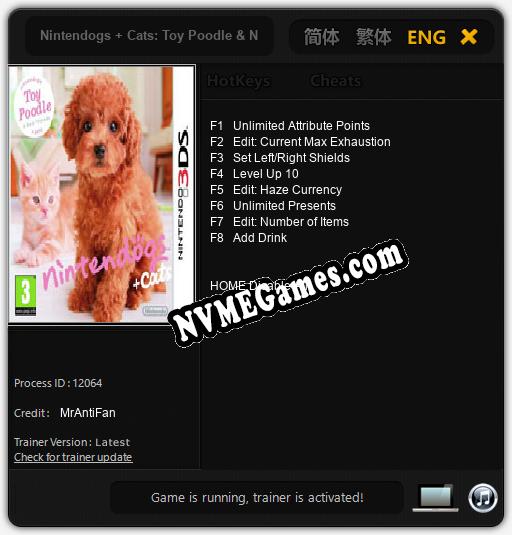 Treinador liberado para Nintendogs + Cats: Toy Poodle & New Friends [v1.0.4]