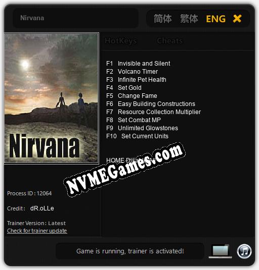 Nirvana: Cheats, Trainer +10 [dR.oLLe]