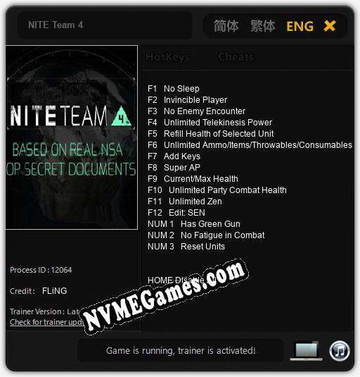 Treinador liberado para NITE Team 4 [v1.0.6]