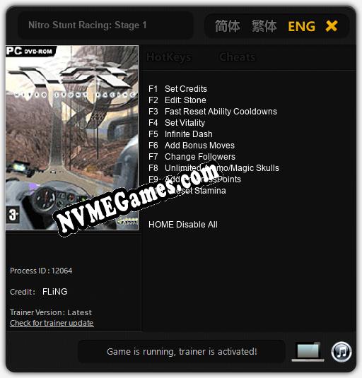 Nitro Stunt Racing: Stage 1: Trainer +10 [v1.3]