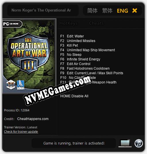 Treinador liberado para Norm Koger’s The Operational Art Of War III [v1.0.8]