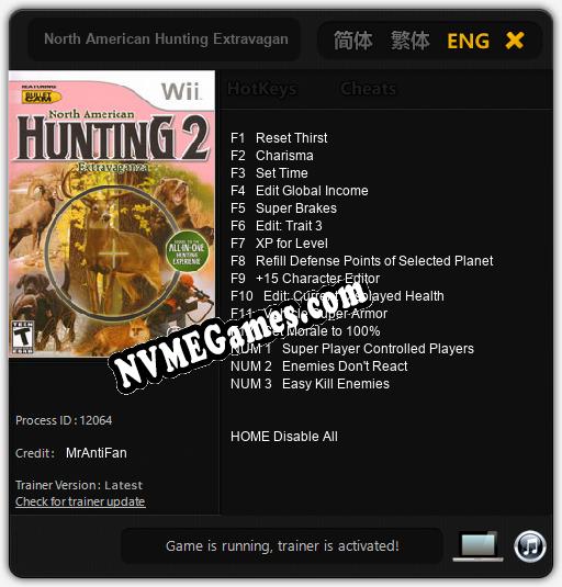 Treinador liberado para North American Hunting Extravaganza 2 [v1.0.1]