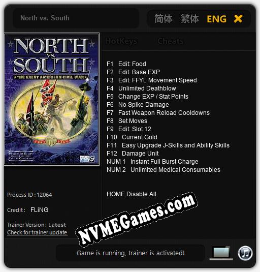 Treinador liberado para North vs. South [v1.0.1]