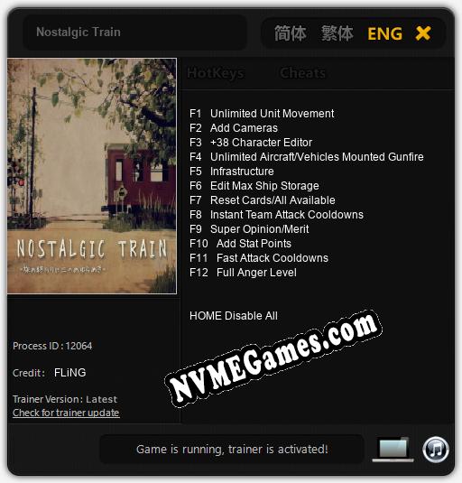 Nostalgic Train: Trainer +12 [v1.3]