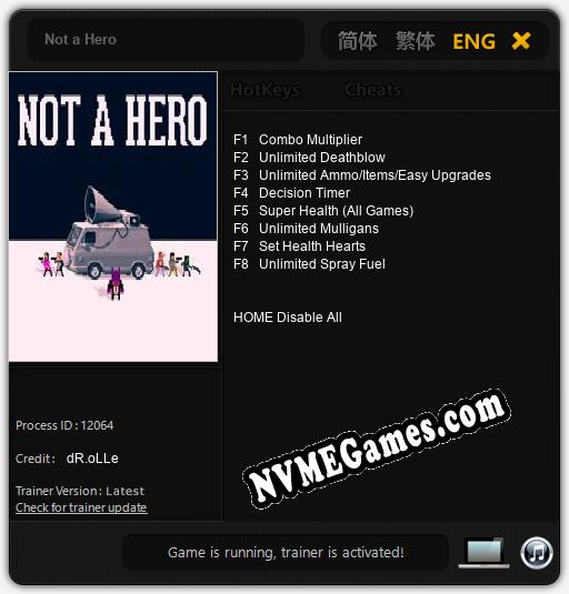 Not a Hero: Treinador (V1.0.12)