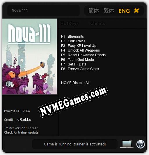 Nova-111: Cheats, Trainer +8 [dR.oLLe]