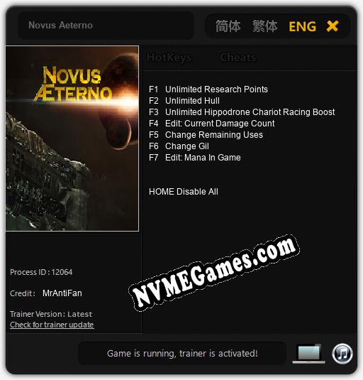 Novus Aeterno: Treinador (V1.0.95)