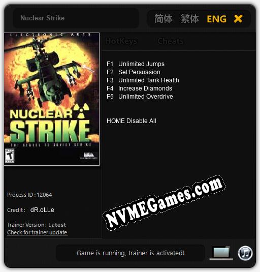 Treinador liberado para Nuclear Strike [v1.0.3]