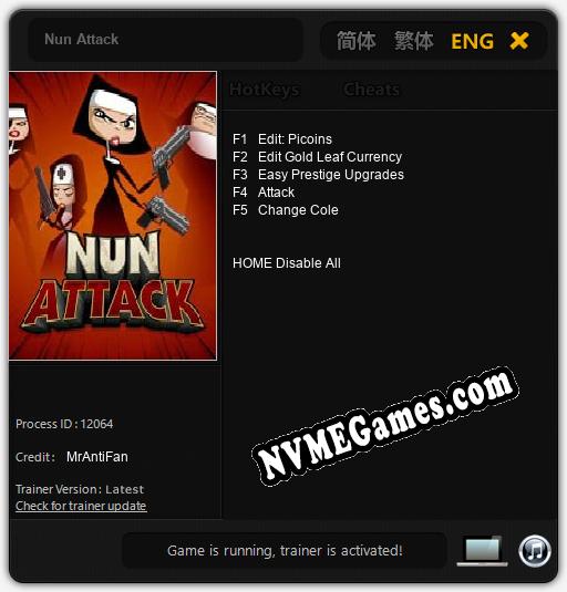 Nun Attack: Cheats, Trainer +5 [MrAntiFan]