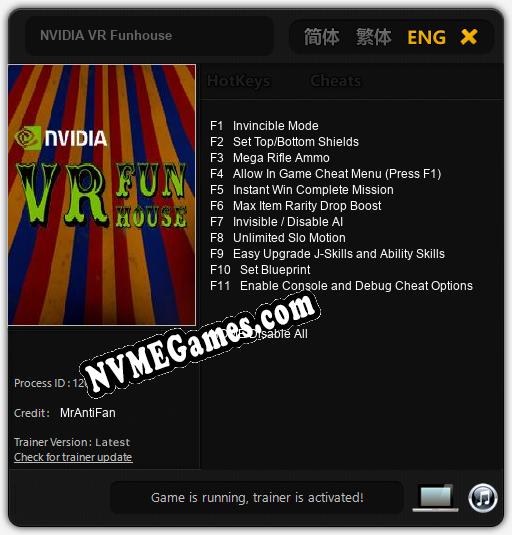 NVIDIA VR Funhouse: Trainer +11 [v1.9]