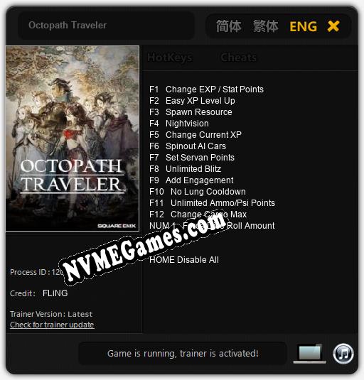 Octopath Traveler: Cheats, Trainer +13 [FLiNG]