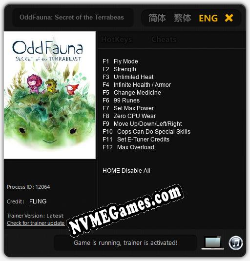 OddFauna: Secret of the Terrabeast: Cheats, Trainer +12 [FLiNG]