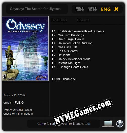 Odyssey: The Search for Ulysses: Treinador (V1.0.17)