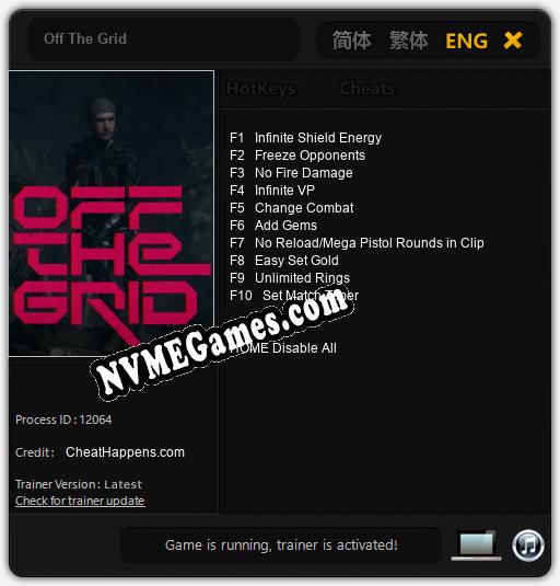 Off The Grid: Trainer +10 [v1.2]