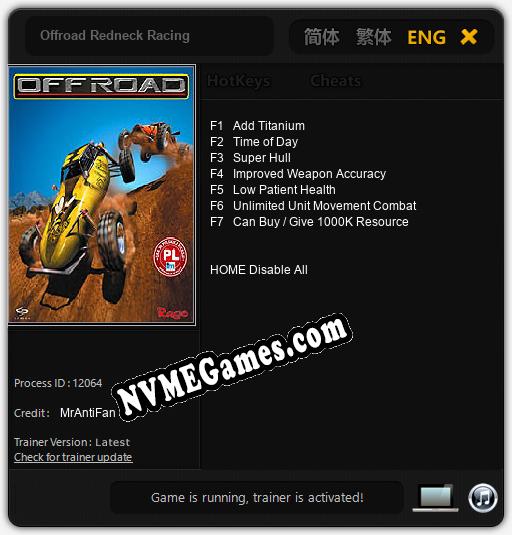 Offroad Redneck Racing: Cheats, Trainer +7 [MrAntiFan]