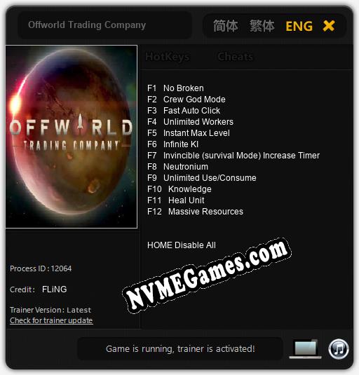 Offworld Trading Company: Treinador (V1.0.79)