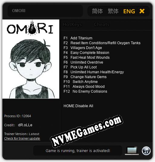 OMORI: Trainer +12 [v1.6]