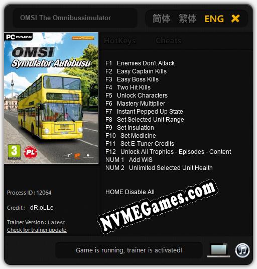 OMSI The Omnibussimulator: Trainer +14 [v1.8]