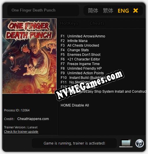 One Finger Death Punch: Cheats, Trainer +13 [CheatHappens.com]