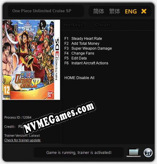 Treinador liberado para One Piece Unlimited Cruise SP [v1.0.1]