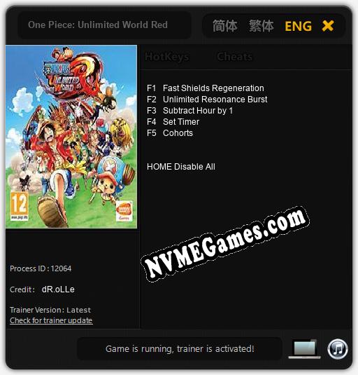 One Piece: Unlimited World Red: Treinador (V1.0.23)