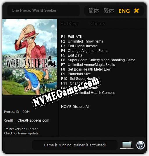 One Piece: World Seeker: Cheats, Trainer +13 [CheatHappens.com]