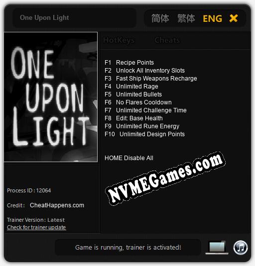 Treinador liberado para One Upon Light [v1.0.9]