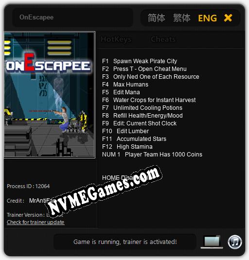 OnEscapee: Trainer +13 [v1.3]