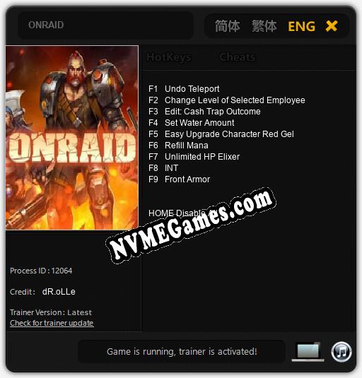 ONRAID: Cheats, Trainer +9 [dR.oLLe]