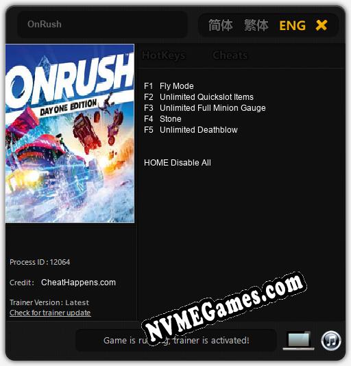 Treinador liberado para OnRush [v1.0.6]