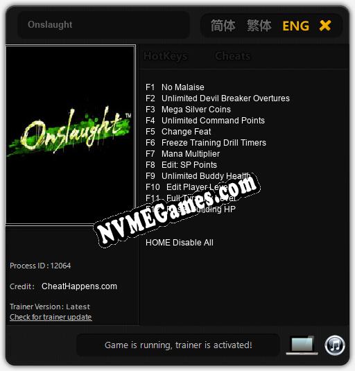 Onslaught: Trainer +12 [v1.8]